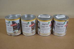lot 39 image: OSMO Poly Oil For Wood Floors and Furniture - Clear Satin - .75 oz Cans