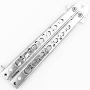 Silver Balisong Butterfly Knife Flipper