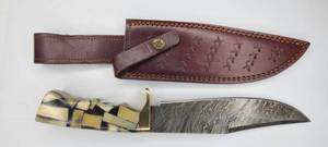 13 DAMASCUS BONE HORN BOWIE