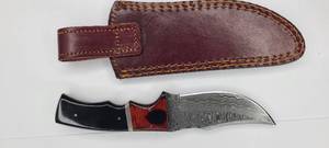 8 DAMASCUS BUFFALO HORN SKINNER
