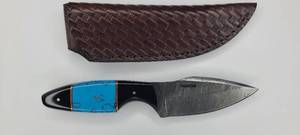 8 DAMASCUS TURQUOISE & HORN HUNTER