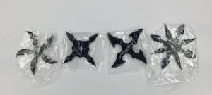 4 Piece Two Tone Black Stainless Steel Assorted Throwing Stars