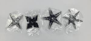 4 Piece 2 Tone Black Stainless Steel Assorted Throwing Stars with Pouch