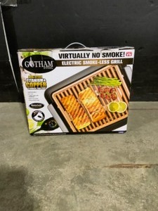 Gotham Steel 224 sq. in. Black Copper Non-Stick Ti-Ceramic Electric Smoke-less Indoor Grill. See Pictures