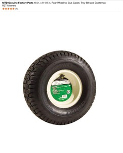 MTD Genuine Factory Parts 18 in. x 9-12 in. Rear Wheel for Cub Cadet, Troy-Bilt and Craftsman RZT Mowers. See Pictures