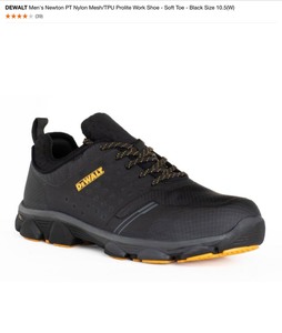 DEWALT Mens Newton PT Nylon MeshTPU Prolite Work Shoe - Soft Toe - Black Size 10.5(W). See Pictures