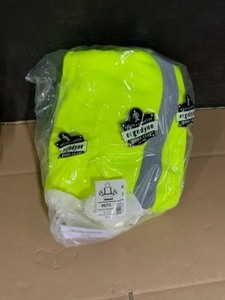 Ergodyne GloWear Mens 4X Large Lime and Black Class 3-Pullover Hi-Vis Hooded Sweatshirt. See Pictures