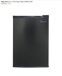 Magic Chef 2.6 cu. ft. Mini Fridge in Black, ENERGY STAR. See Pictures