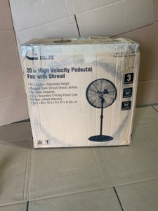 Commercial Electric Adjustable-Height 20 in. Shroud Oscillating Pedestal Fan. See Pictures