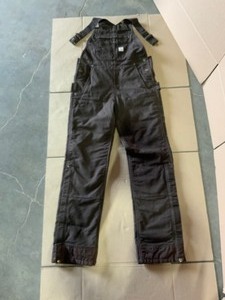 Carhartt Womens Small Tall Dark Brown Cotton Quilt Lined Washed Duck Bib Overall. See Pictures