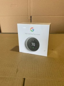 Google Nest Learning Thermostat - Smart Wi-Fi Thermostat - Stainless Steel. See Pictures