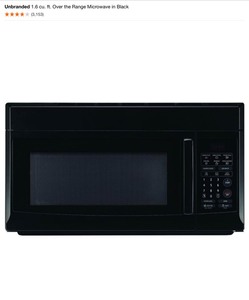 Unbranded 1.6 cu. ft. Over the Range Microwave in Black. See Pictures