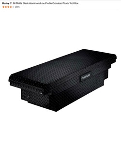 Husky 61.86 Matte Black Aluminum Low Profile Crossbed Truck Tool Box. See Pictures