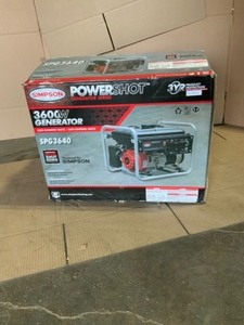 SIMPSON PowerShot 3600-Watt Recoil Start Gas Portable Generator. See Pictures