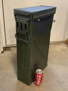 lot 20 image: Genuine US Military Ammo Box Can 22 