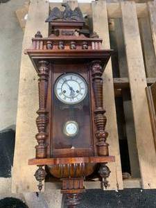 lot 39 image: Gustav Becker 1800s Working Clock 35 Inch Tall