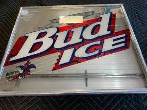 lot 90 image: 1996 Bud Ice Bar Mirror 21 X 25