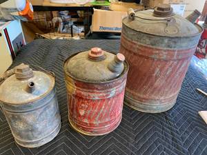 lot 91 image: Three Antique Gas Cans