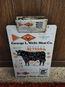 lot 91 image: George L. Wells Meat Co. Clipboard