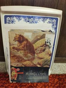 lot 92 image: Collection Old Magazine Prints & Serving Tray