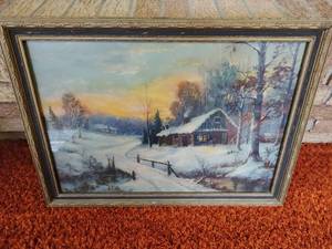 lot 94 image: Vintage Framed When Days Grow Short Print