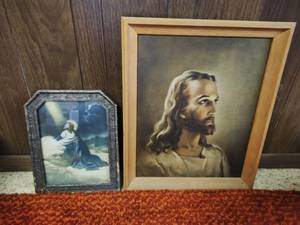lot 95 image: Two Vintage Religious Framed Prints