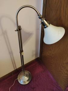 lot 132 image: Adjustable Floor Lamp with Glass Shade