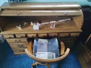 lot 154 image: Roll Top Desk, Chair, & More