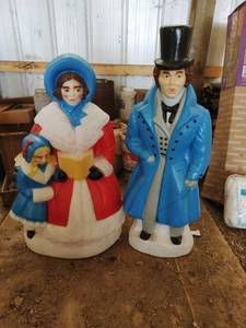 lot 348 image: Two Vintage Caroler Blow Glow Molds