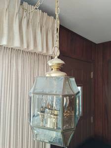 lot 165 image: Hanging Lamp and Pair of Sconces