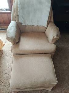 lot 167 image: Vintage Accent Chair with Ottoman