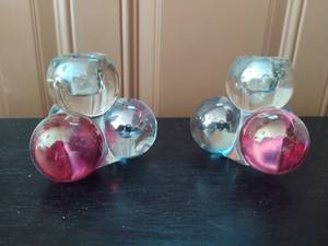 lot 185 image: Pair of West Moreland Candleholders