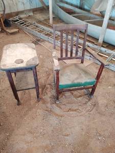 lot 381 image: Old Rocking Chair  & End Table