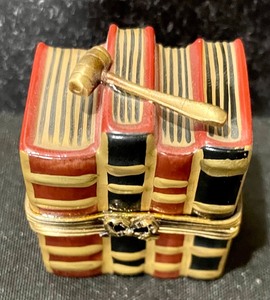 lot 201 image: Limoges Law Book Trinket Box