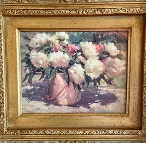lot 26 image: Gorgeous Gold Framed Floral Art
