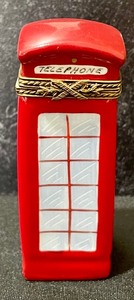 lot 51 image: Limoges British Phone Booth Trinket Box