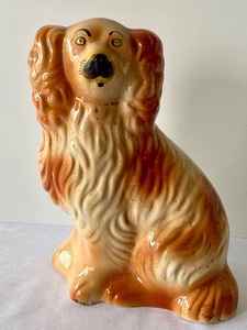 lot 90 image: Two Vintage Staffordshire Dog Figurines