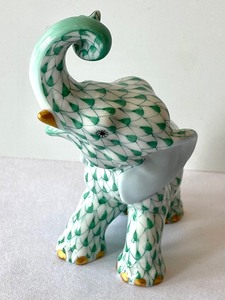 lot 92 image: Herend Hvngary Handpainted Panda Bear Figurine and Herend Hvngary Elephant Figurine