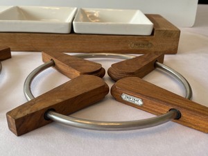 lot 102 image: Two Trip Trap (Denmark) Trivet and a Trip Trap Appetizer Tray