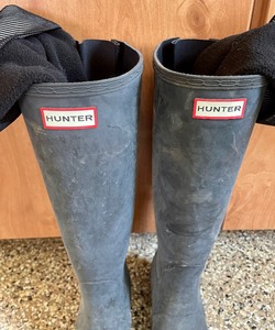 lot 224 image: Muted Black Hunter Boots and Inserts