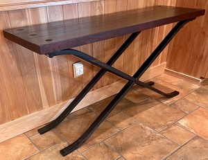 lot 242 image: Amazing Console Table with Metal Base