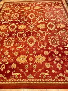 lot 19 image: Marinella Forbidden Red Area Rug made in India