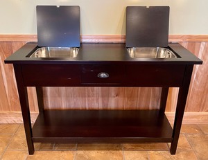 lot 250 image: Accent Table with Hidden Beverage Tubs