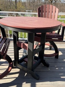 lot 153 image: Poly Lumber High Top Patio Table and Two Chairs