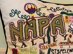 lot 166 image: Napa Valley Embroidered Decorative Throw Pillow