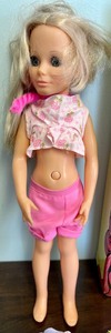 lot 418 image: Vintage Chrissy Doll Case, Doll, Clothing and Accessories