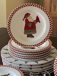 lot 393 image: Sakura Magic Santa Christmas Dishes by Debbie Mumm
