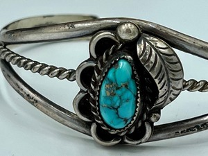 lot 185 image: Southwest Style Cuff Bracelet with Turquoise