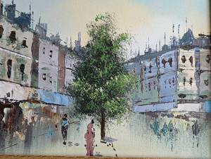 lot 321 image: Small Framed Scenic Oil Painting