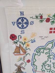 lot 340 image: Framed Denmark Cross Stitch Sampler